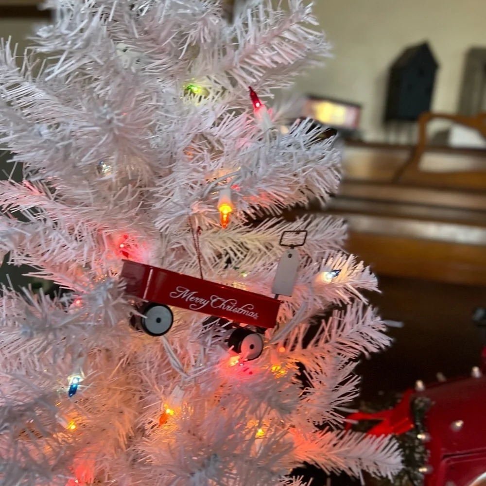 Rare Vintage 1980’s Red Wagon Christmas Ornament